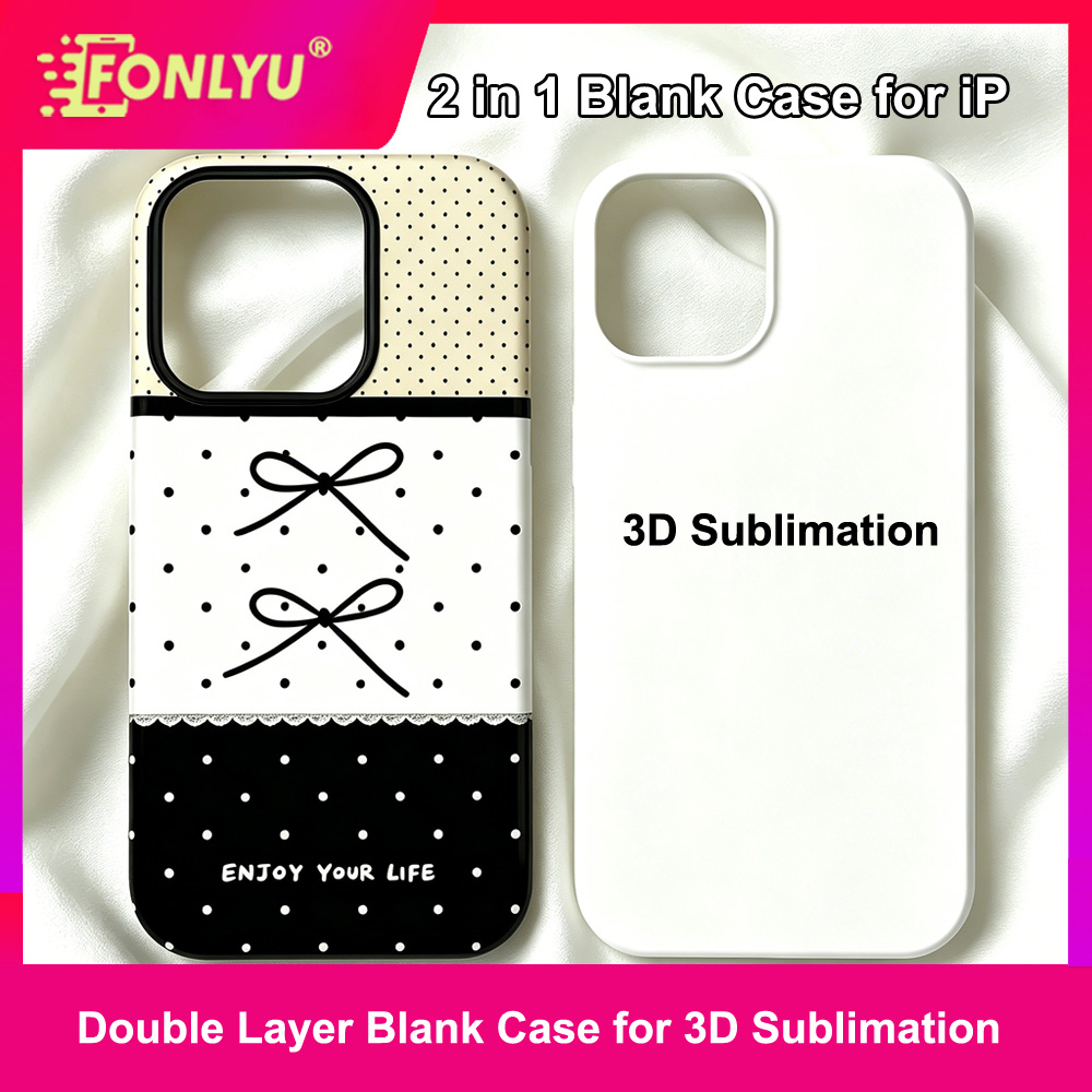 Phone Case Blank Print - FONLYU 2-in-1 3D sublimatie blanco telefoonhoesje