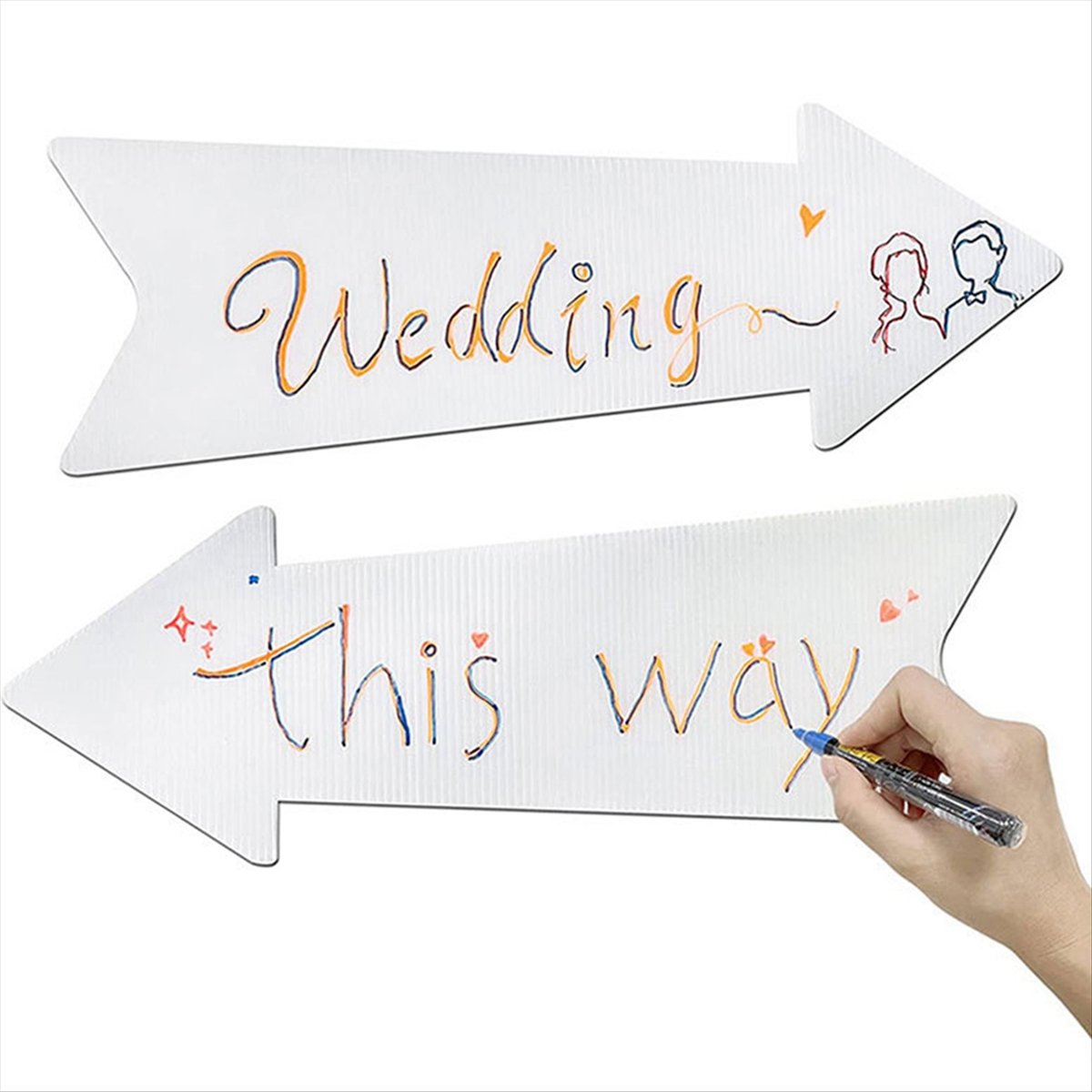 Yard Sign Blank - (AIMA) Richtingswijzers met paaltjes, 4-pack blanco