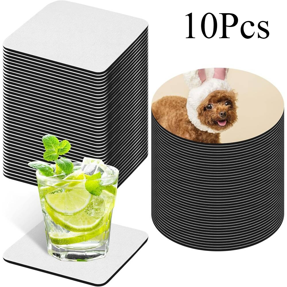 Coaster Sublimation Blank - 10-delige sublimatie onderzetters blanks bulkset –