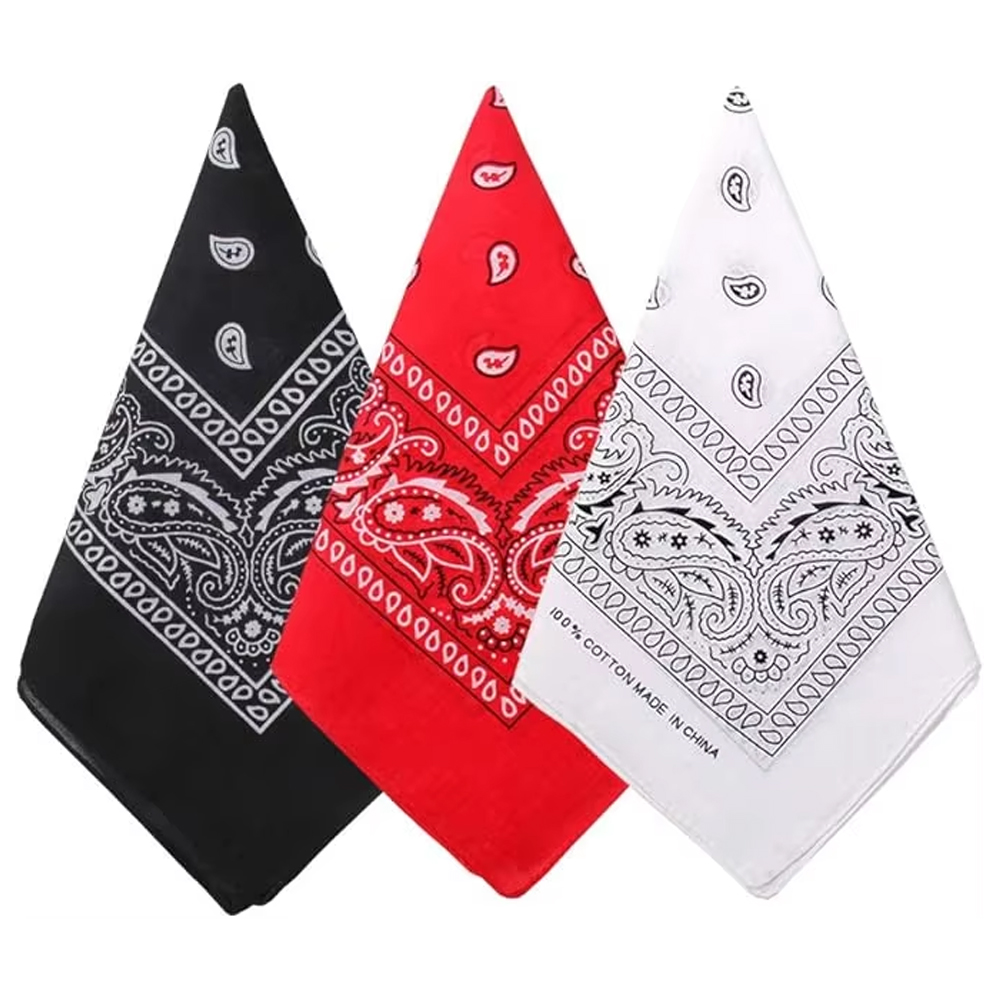 Bandana Blank White - Hip Hop Cowboy Paisley Sjaal Grote