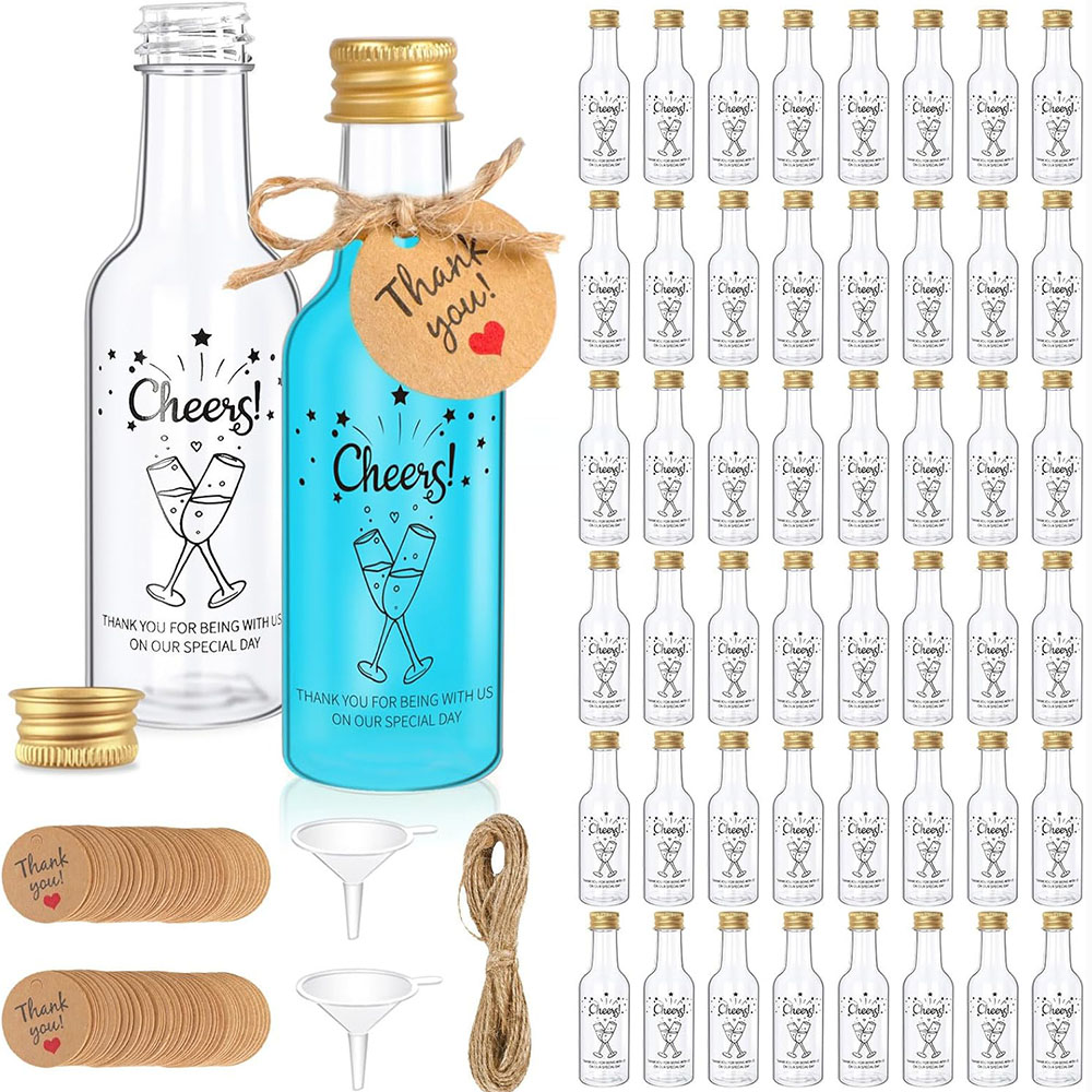 Water Bottle Blank - 50 stuks mini-spirituosenflesjes, 1,7 oz/50 ml