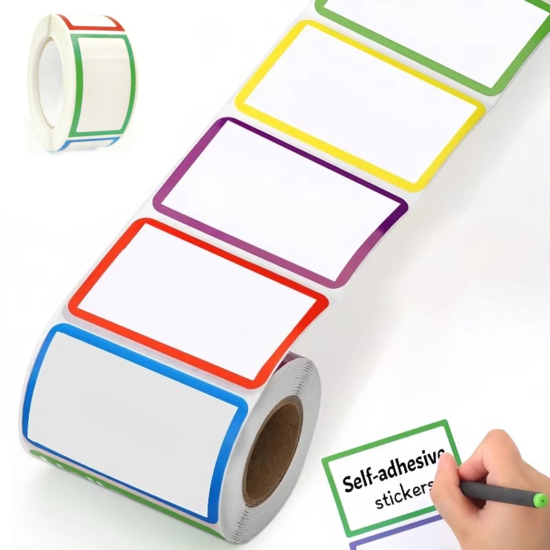 Water Bottle Blank - 1 rol kleurrijke blanco handgeschreven naamstickers