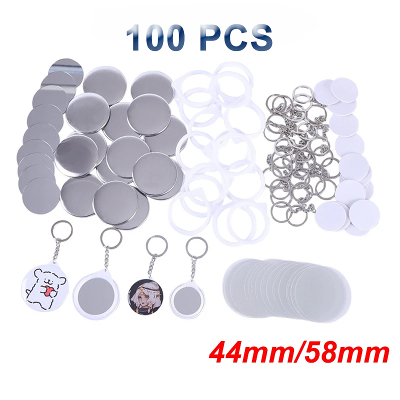 Button Badge Blank - Nieuwe 100PCS sleutelhanger spiegel blanco badge