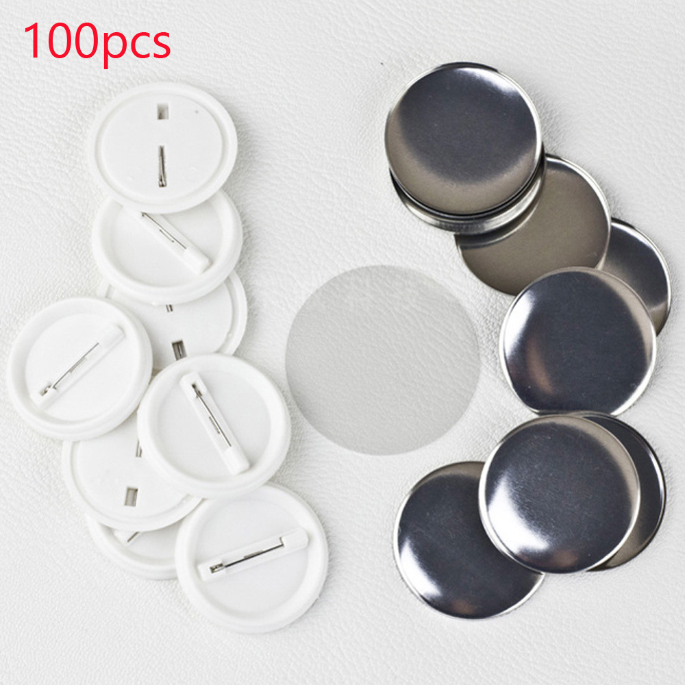 Button Badge Blank - 100 Stks/set Plastic Blanco Badge Pin