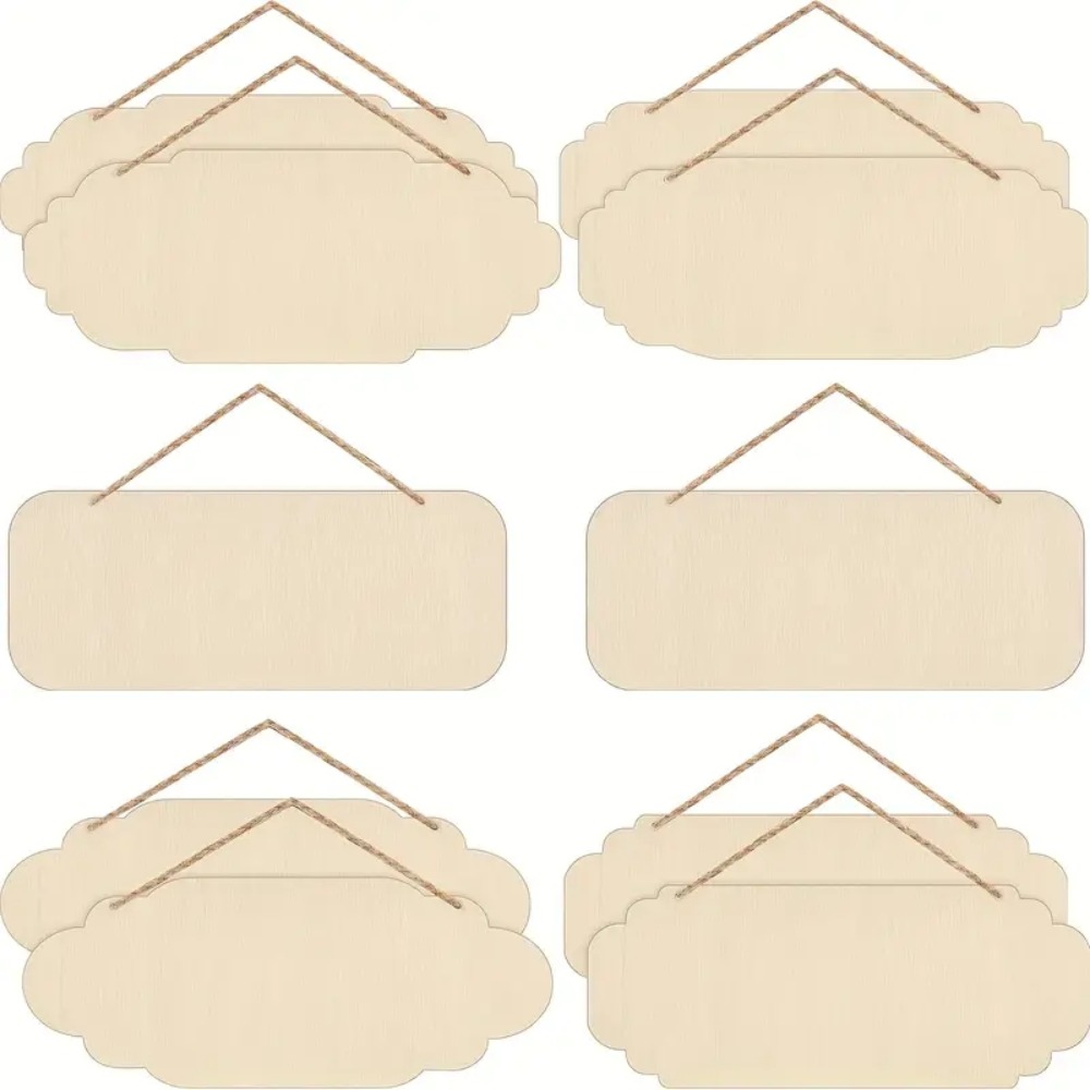 Yard Sign Blank - Lege rechthoekige ovale hangende houten banner
