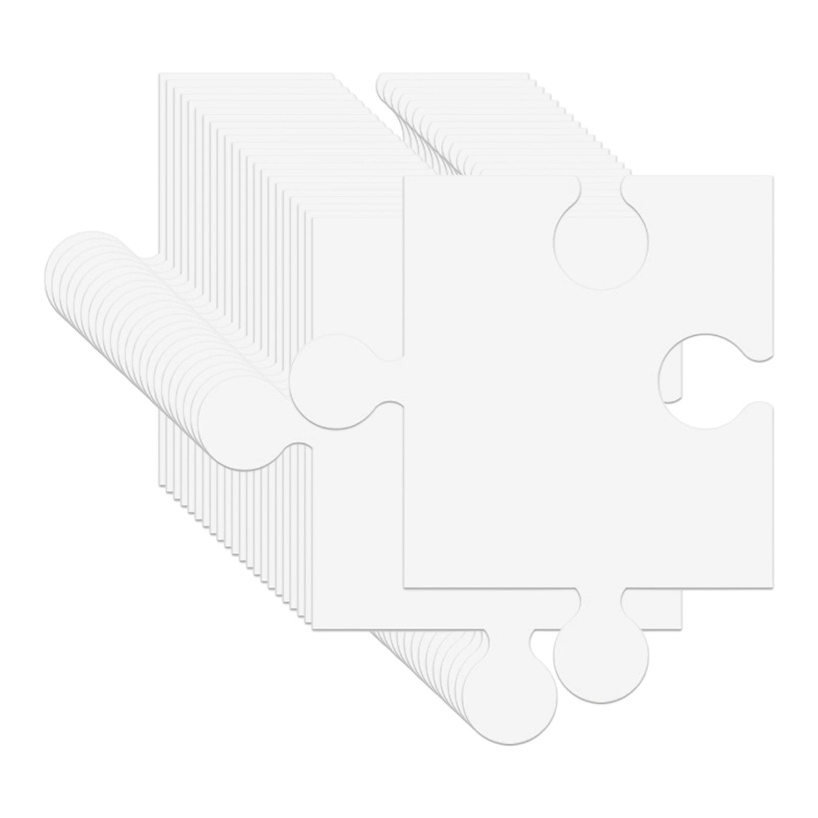 Puzzle Blank White - 24 stuks witte kartonnen blanco puzzelsjablonen