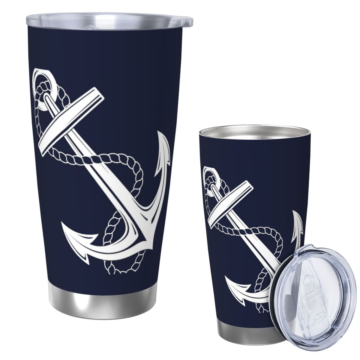 Tumbler 20Oz White - Anker Nautisch Wit & Marine Roestvrijstalen