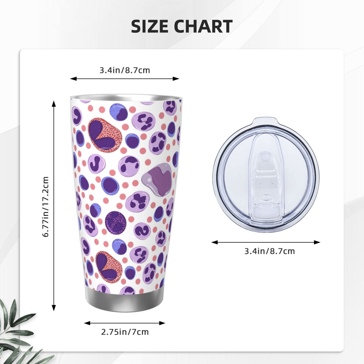 Grote witte bloedcelpatroon ro - Tumbler 20Oz White recensie en prijs