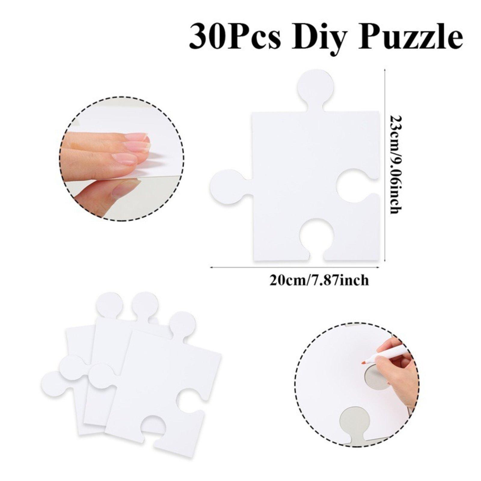 30 stuks blanco puzzelstukjes, - Puzzle Blank White recensie en prijs
