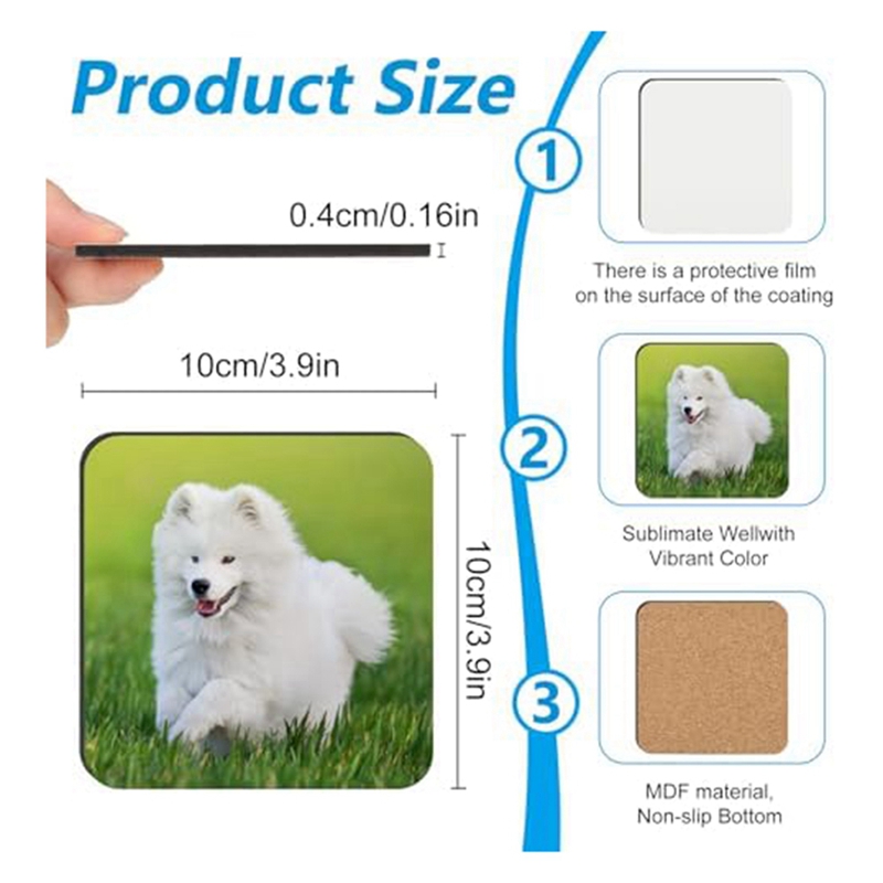 24 stuks sublimatieonderzetter - Coaster Sublimation Blank recensie en prijs