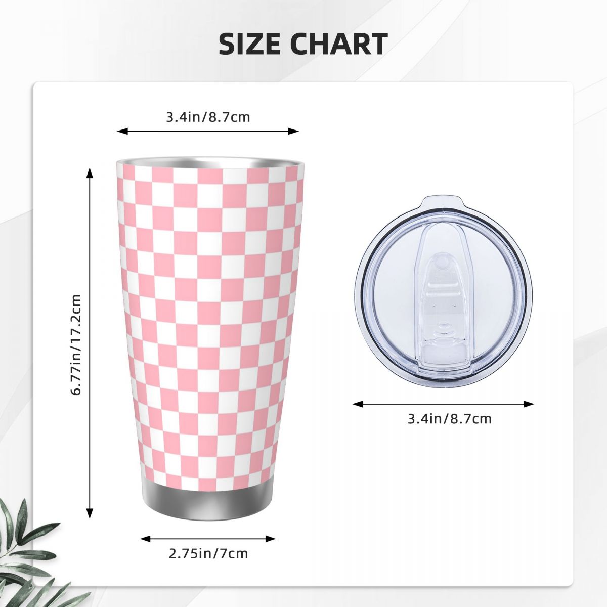 Roze Wit Schaakbord Patroon Rv - Tumbler 20Oz White recensie en prijs