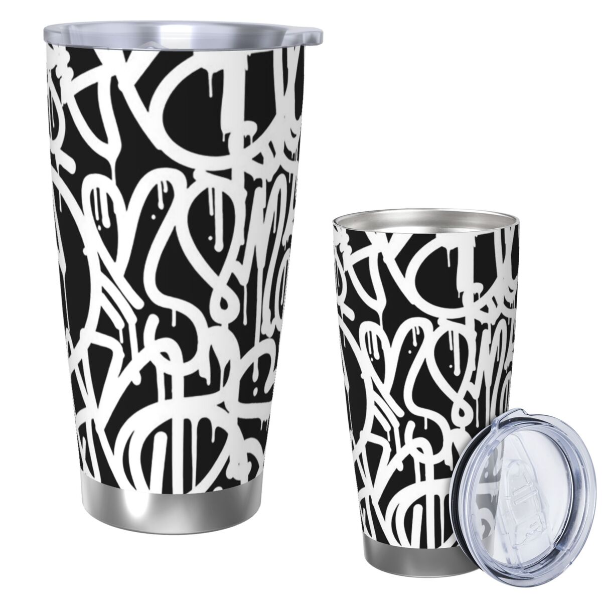 Zwart-wit Graffiti roestvrijst - Tumbler 20Oz White recensie en prijs