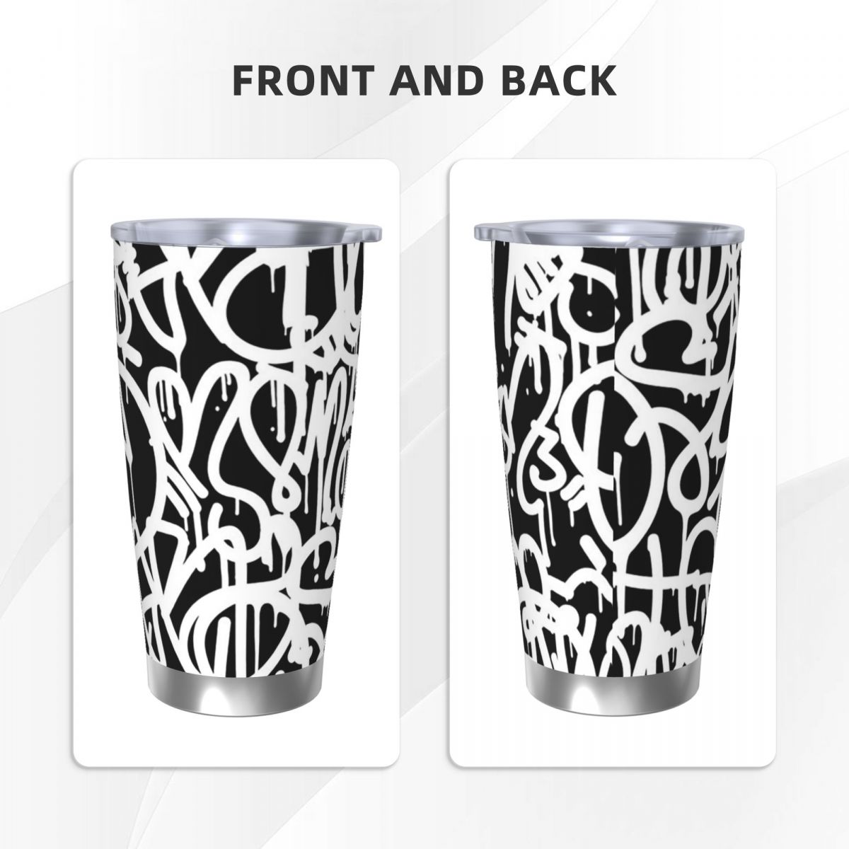 Zwart-wit Graffiti roestvrijst - Tumbler 20Oz White recensie en prijs