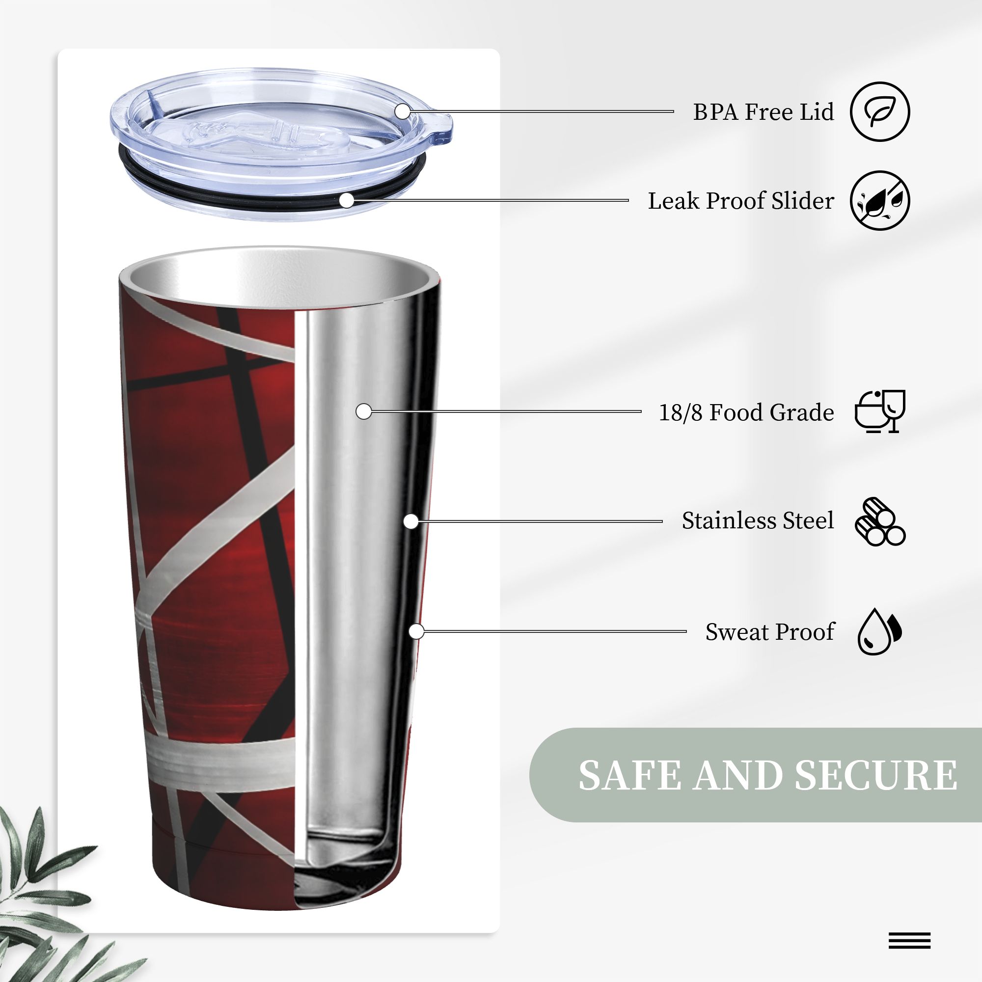 V-Van Halens Rood Zwart Wit Tu - Tumbler 20Oz White recensie en prijs