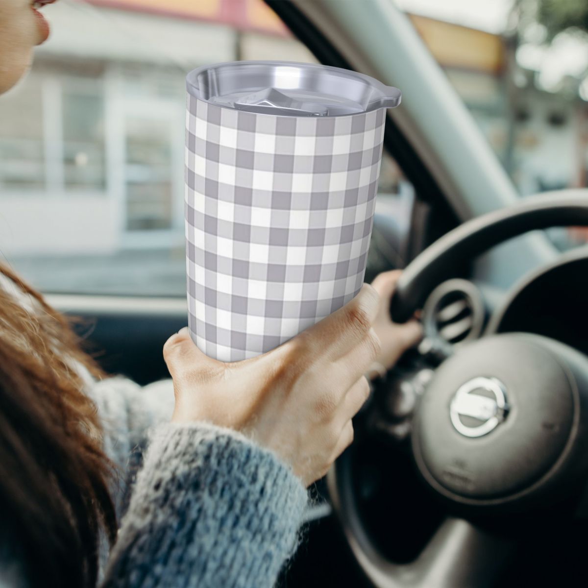 Grijze en witte gingham roestv - Tumbler 20Oz White recensie en prijs