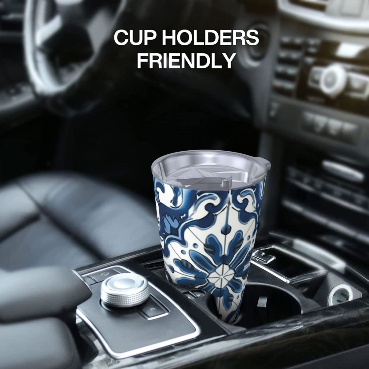 Blauw en wit Majolica patroon  - Tumbler 20Oz White recensie en prijs