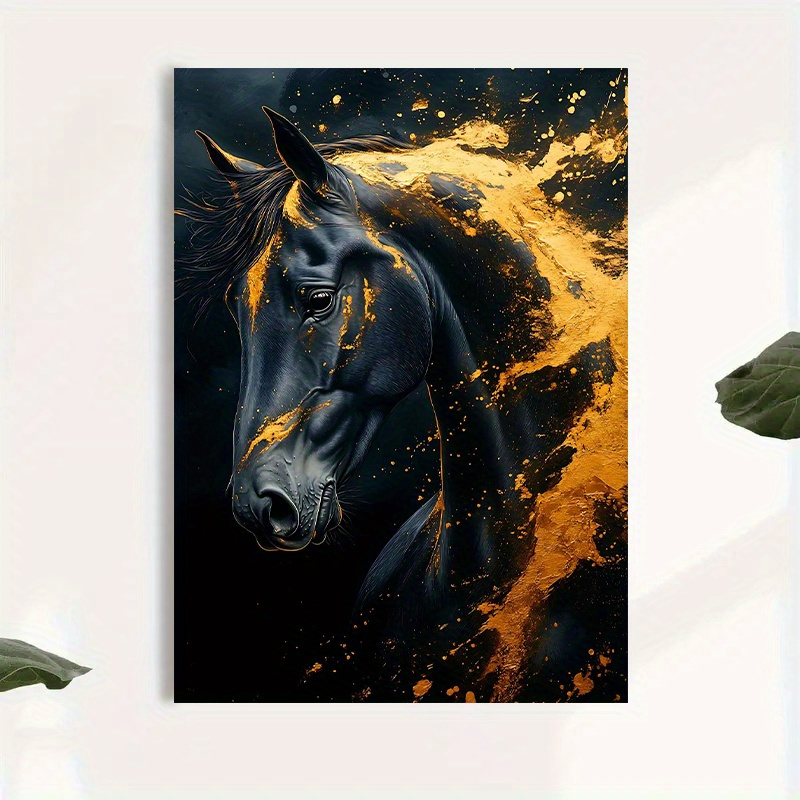 1pc elegante zwarte paard canv - Canvas Wrap Ready recensie en prijs