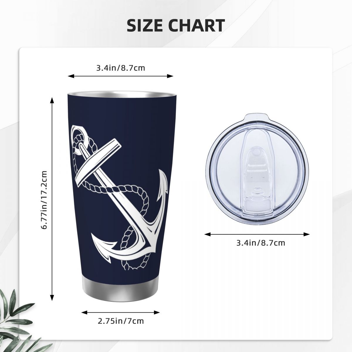 Anker Nautisch Wit & Marine Ro - Tumbler 20Oz White recensie en prijs